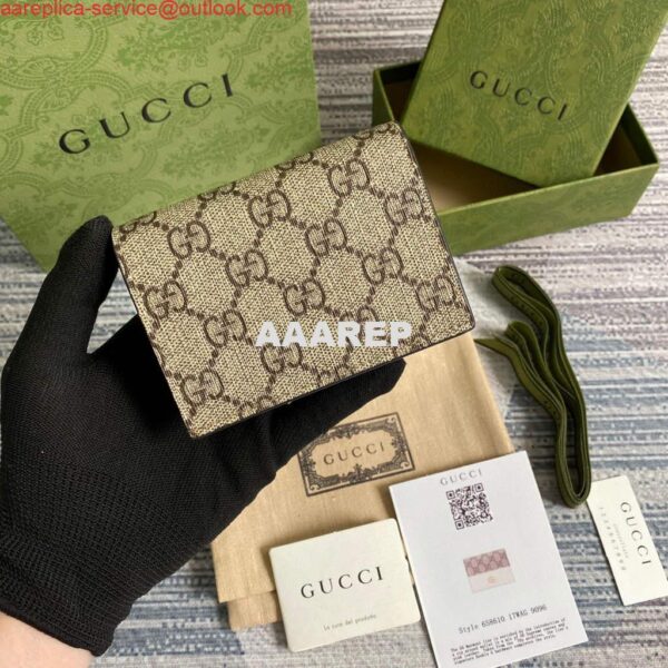 Replica Gucci 658610 GG Marmont Card Case Wallet White 3