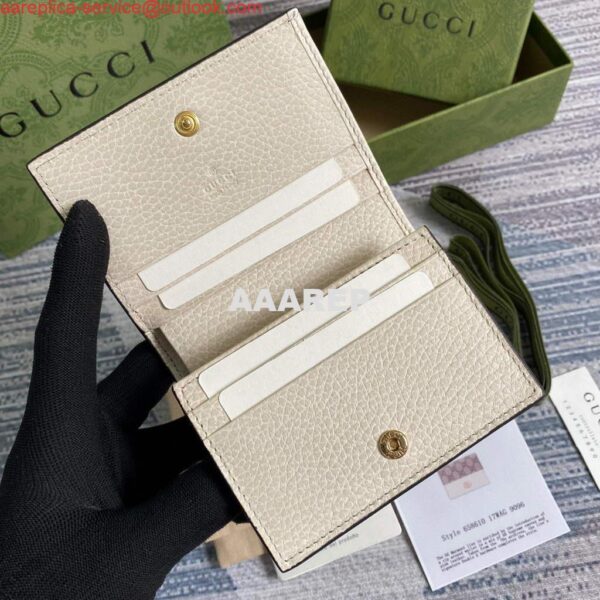 Replica Gucci 658610 GG Marmont Card Case Wallet White 7