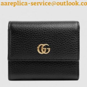 Replica Gucci Black GG Marmont Compact Wallet