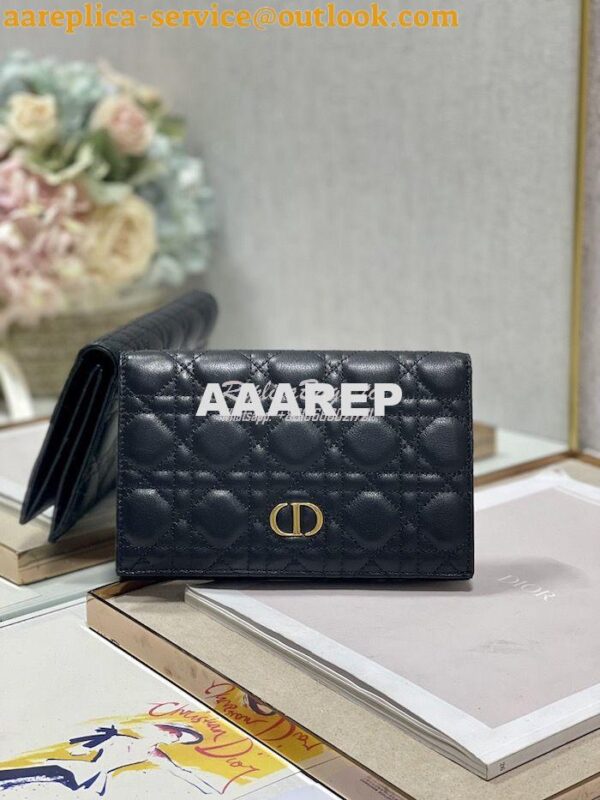 Replica Dior Caro XL Slim Wallet Supple Cannage Calfskin S5104 6