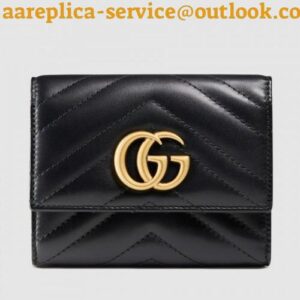 Replica Gucci Black GG Marmont Matelasse Wallet