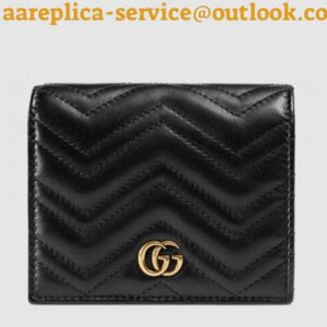 Replica Gucci Black GG Marmont Small Wallet