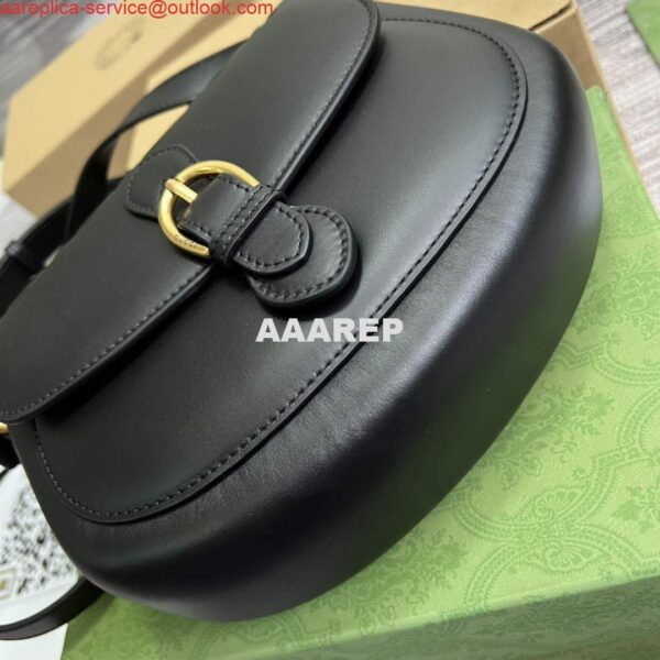 Replica Gucci 675923 embossed leather shoulder UD0FT Bag Black 8