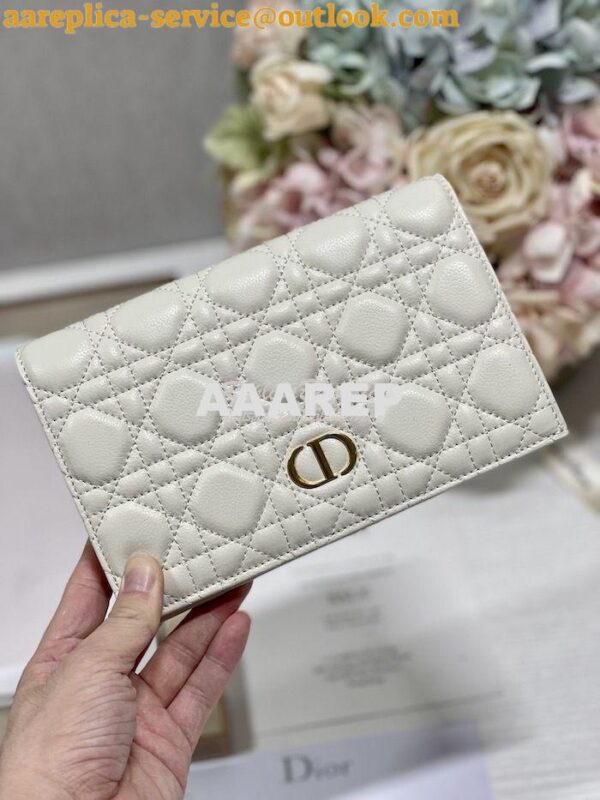 Replica Dior Caro XL Slim Wallet Supple Cannage Calfskin S5104 21