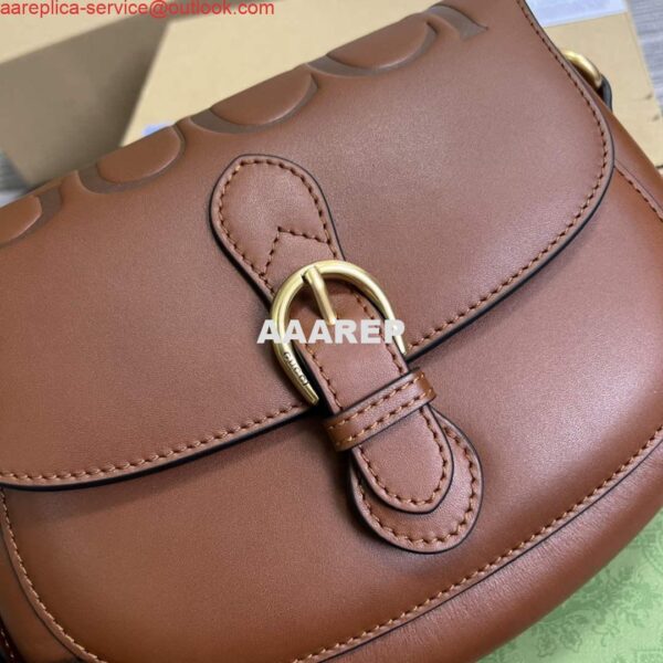 Replica Gucci 675923 embossed leather shoulder UD0FT Bag Brown 6