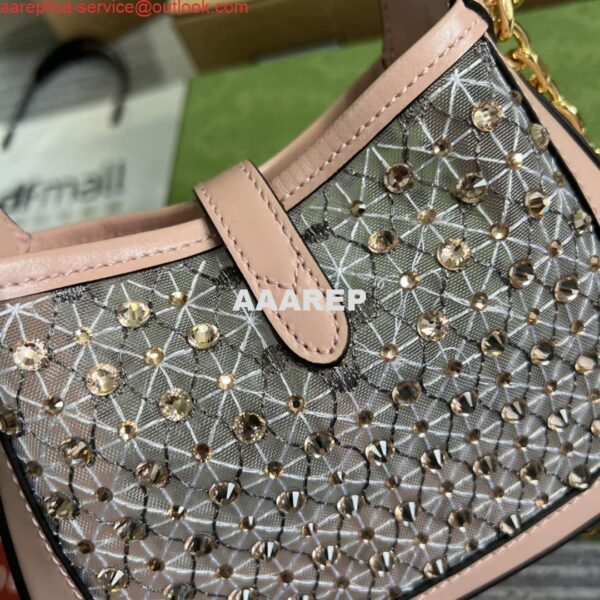 Replica Gucci 677027 Jackie 1961 Mini Crystal bag Pink 9