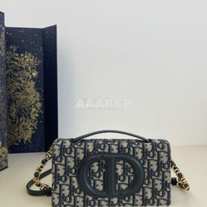 Replica Dior CD Signature Mini Bag Blue Oblique Jacquard S2209