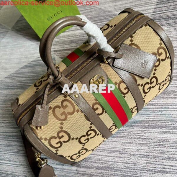 Replica Gucci 681295 Jumbo GG medium duffle bag Brown 5