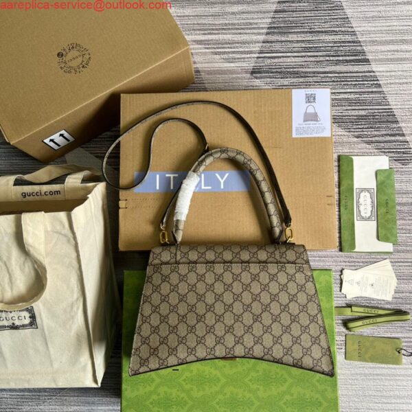 Replica Gucci 681696 The Hacker Project Medium Hourglass bag Beige and ebony 3