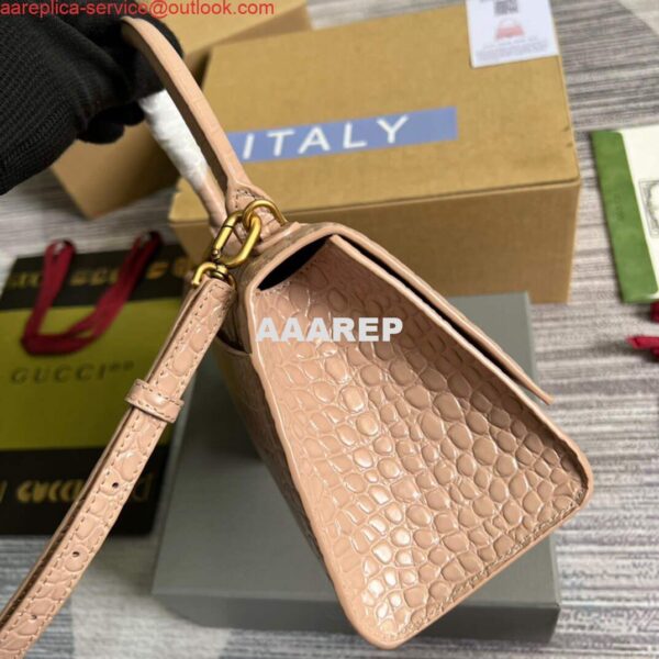 Replica Gucci 681697 The Hacker Project Small Hourglass Crocodile Bag Pink 5