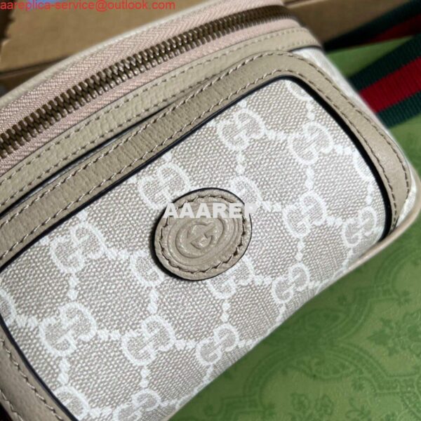 Replica Gucci 682933 Belt bag with Interlocking G Beige and white 8