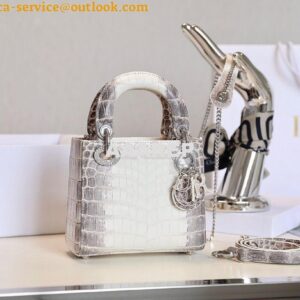 Replica Dior Crocodile Leather Mini Lady Dior Bag with Crystals Crocod 2