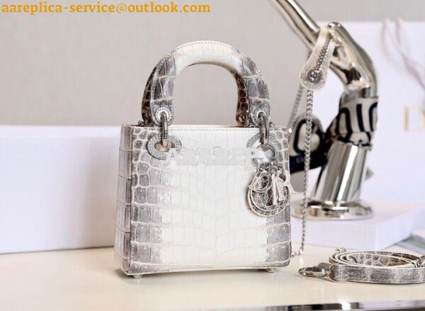 Replica Dior Crocodile Leather Mini Lady Dior Bag with Crystals Crocod 5