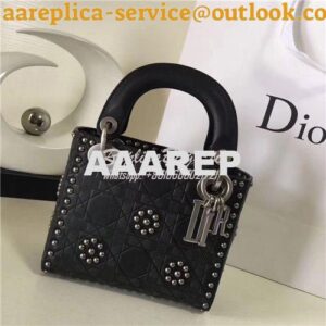 Replica Dior Cruise 2018 Lady Dior Bag in black studded calfskin 2