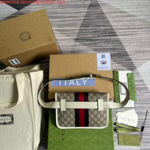 Replica Gucci ‎674081 Ophidia belt bag White