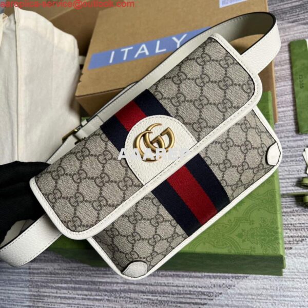 Replica Gucci ‎674081 Ophidia belt bag White 5