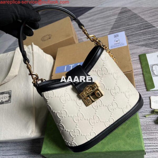 Replica Gucci 675788 Small GG Shoulder Bag White 5