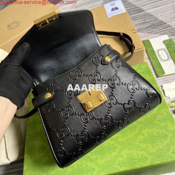 Replica Gucci 675791 Small GG Top Handle Bag Black 8