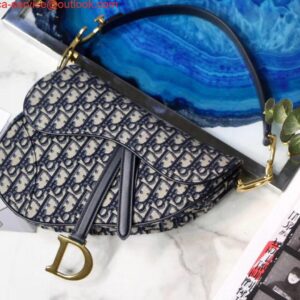 Replica Dior Saddle Bag M0446 Blue Dior Oblique Jacquard