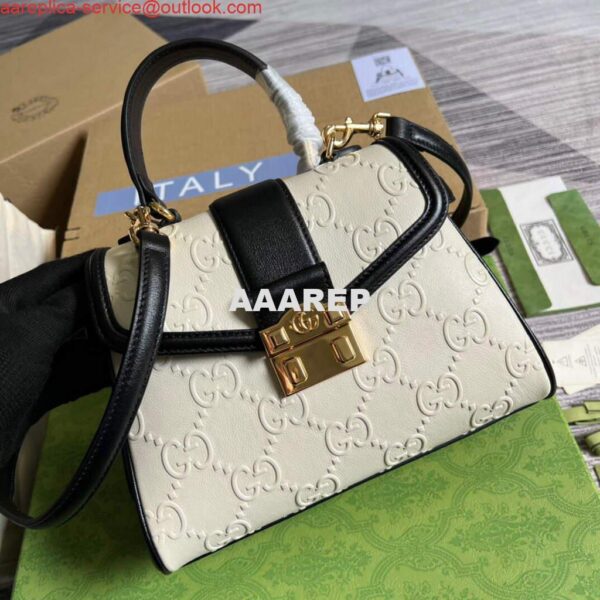 Replica Gucci 675791 Small GG Top Handle Bag White 5