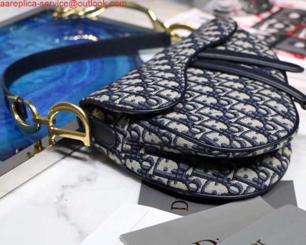 Replica Dior Saddle Bag M0446 Blue Dior Oblique Jacquard 7