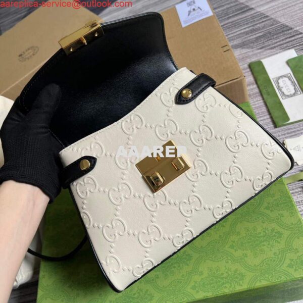 Replica Gucci 675791 Small GG Top Handle Bag White 8