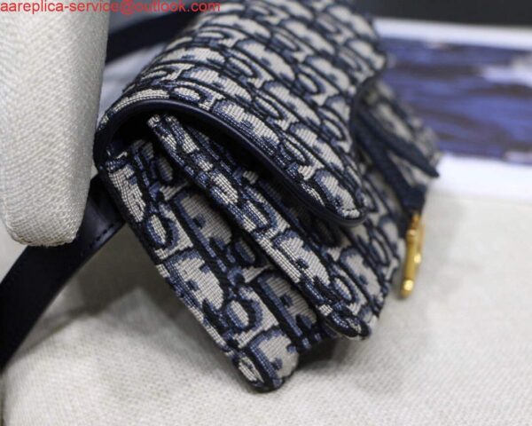 Replica Dior Saddle Belt Bag S5619 Blue Dior Oblique Jacquard 3