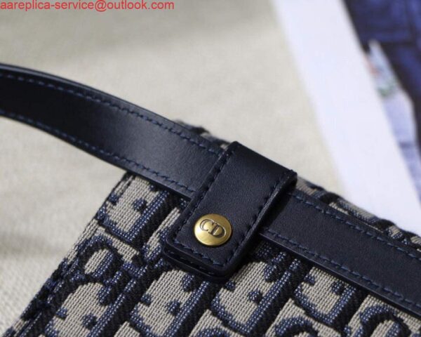 Replica Dior Saddle Belt Bag S5619 Blue Dior Oblique Jacquard 4