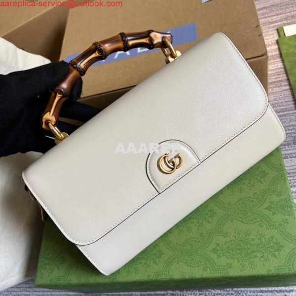 Replica Gucci 675795 GG Large Top Handle Bag With Bamboo Beige 5