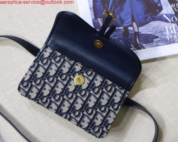 Replica Dior Saddle Belt Bag S5619 Blue Dior Oblique Jacquard 6