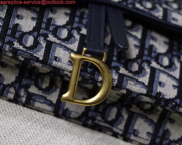 Replica Dior Saddle Belt Bag S5619 Blue Dior Oblique Jacquard 8