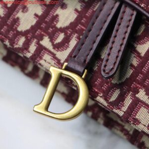 Replica Dior Saddle Belt Bag S5619 Red Dior Oblique Jacquard 2