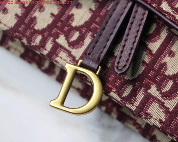 Replica Dior Saddle Belt Bag S5619 Red Dior Oblique Jacquard 2