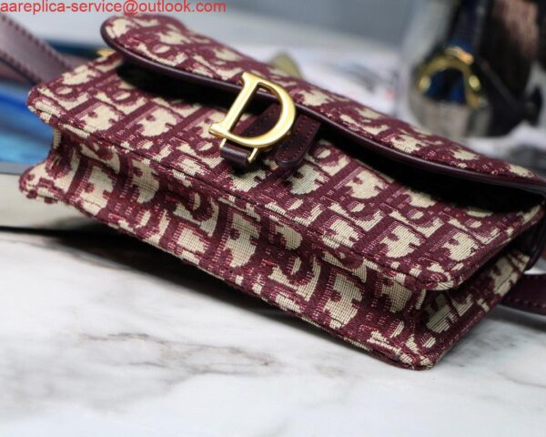 Replica Dior Saddle Belt Bag S5619 Red Dior Oblique Jacquard 7