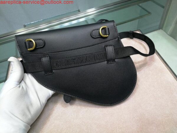 Replica Dior Saddle Belt Bag S5632 Black Goat leather 3