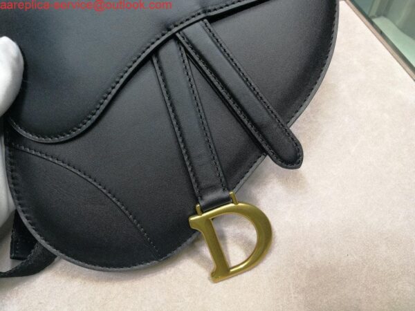 Replica Dior Saddle Belt Bag S5632 Black Goat leather 5