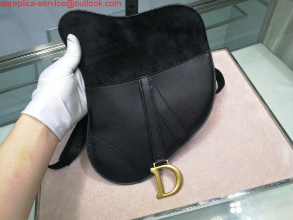 Replica Dior Saddle Belt Bag S5632 Black Goat leather 7