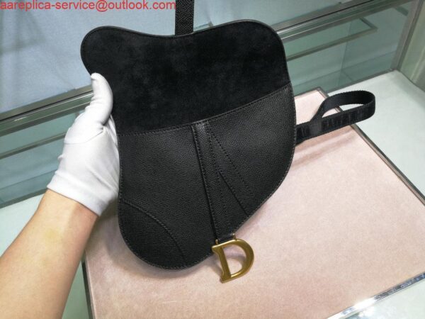 Replica Dior Saddle Belt Bag S5632 Black grained calfskin 7