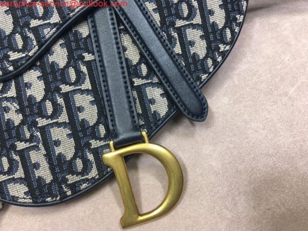 Replica Dior Saddle Belt Bag S5632 Blue Dior Oblique Jacquard 3