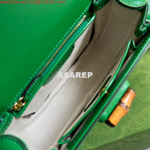 Replica Gucci 675797 Bamboo1947 small top handle bag Green 9