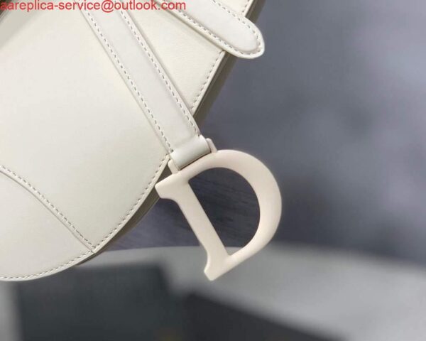 Replica Dior M0446 Dior Saddle Bag M0447 White Ultramatte Calfskin 4