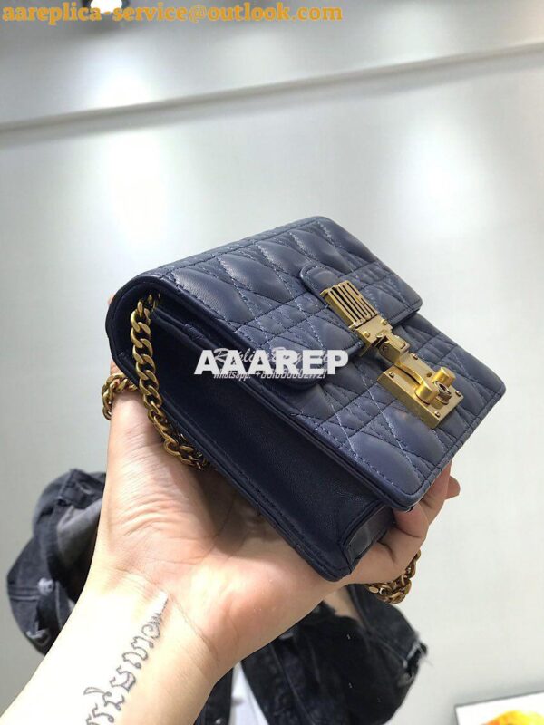 Replica Dior Dioraddict Wallet On Chain Cutch Blue 7