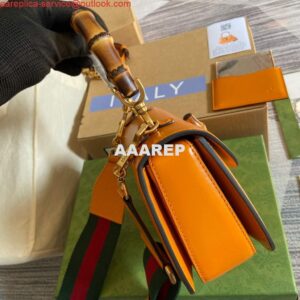 Replica Gucci 675797 Bamboo1947 small top handle bag Orange 2