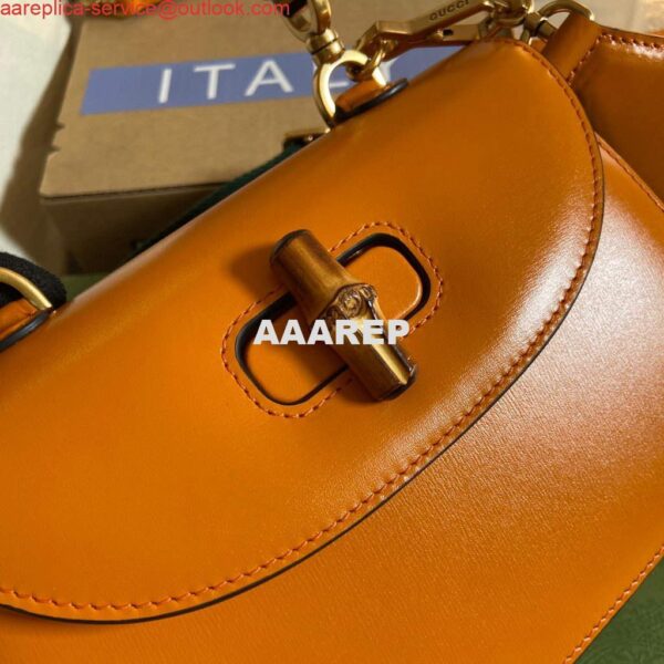 Replica Gucci 675797 Bamboo1947 small top handle bag Orange 6