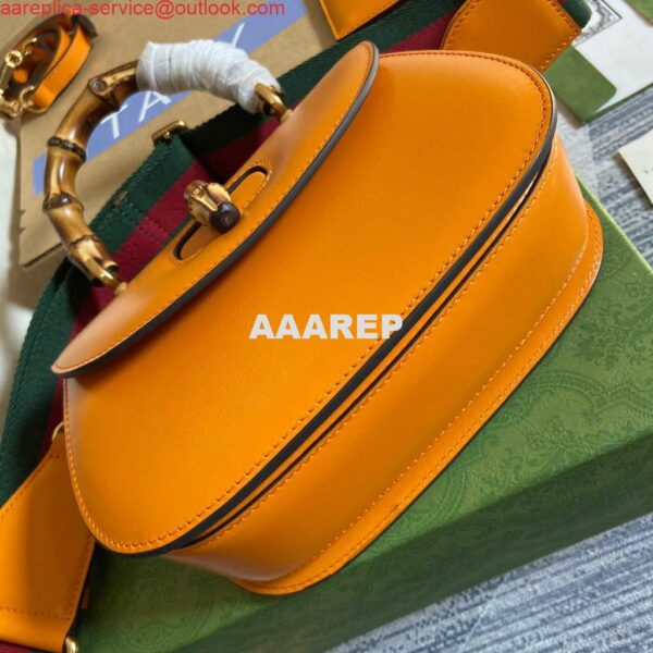 Replica Gucci 675797 Bamboo1947 small top handle bag Orange 8