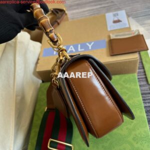 Replica Gucci 675797 Bamboo1947 small top handle bag Tan 2