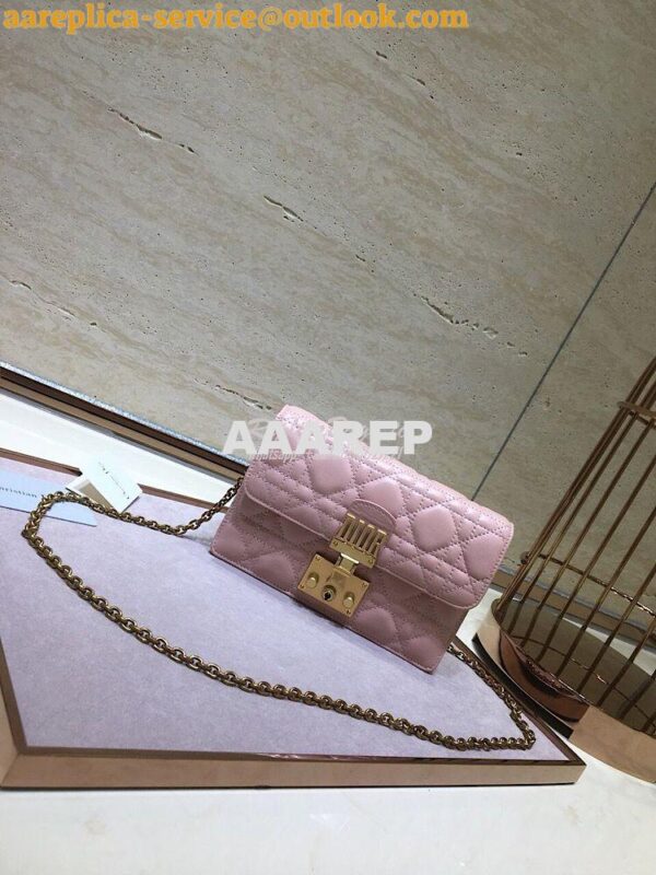 Replica Dior Dioraddict Wallet On Chain Cutch Pink 3