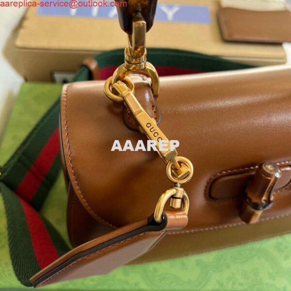 Replica Gucci 675797 Bamboo1947 small top handle bag Tan 8