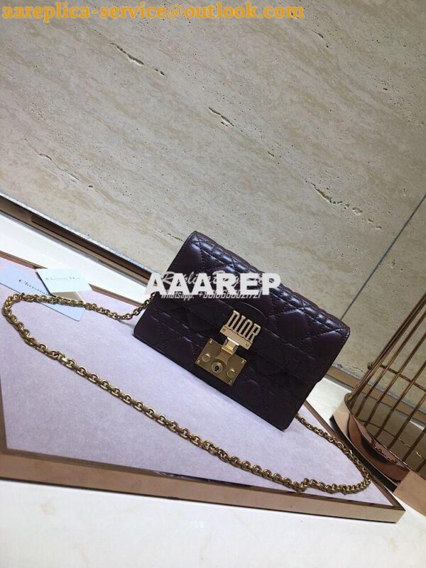 Replica Dior Dioraddict Wallet On Chain Cutch Purple 5