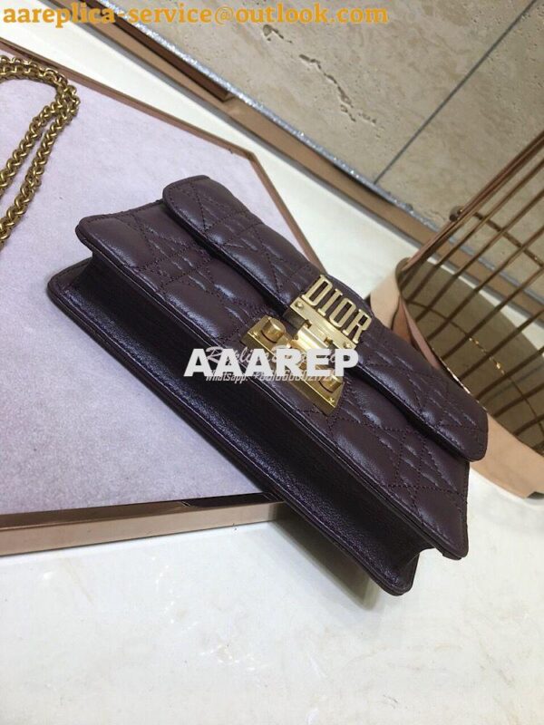 Replica Dior Dioraddict Wallet On Chain Cutch Purple 9